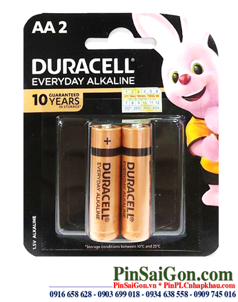 Duracell MN1500, LR6 _Pin AA 1.5v Alkaline Duracell MN1500, LR6 chính hãng (Vỉ 2viên-MẪU MỚI)